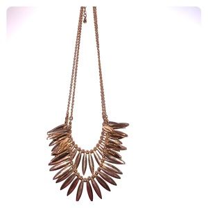 Single gold necklace, double length